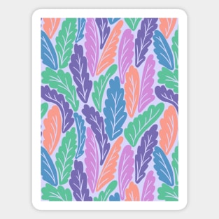 Tropical colorful leaves botanical pattern in pastel tones Magnet